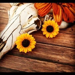 Big sunflower earrings,Flower Earrings,Boho Style